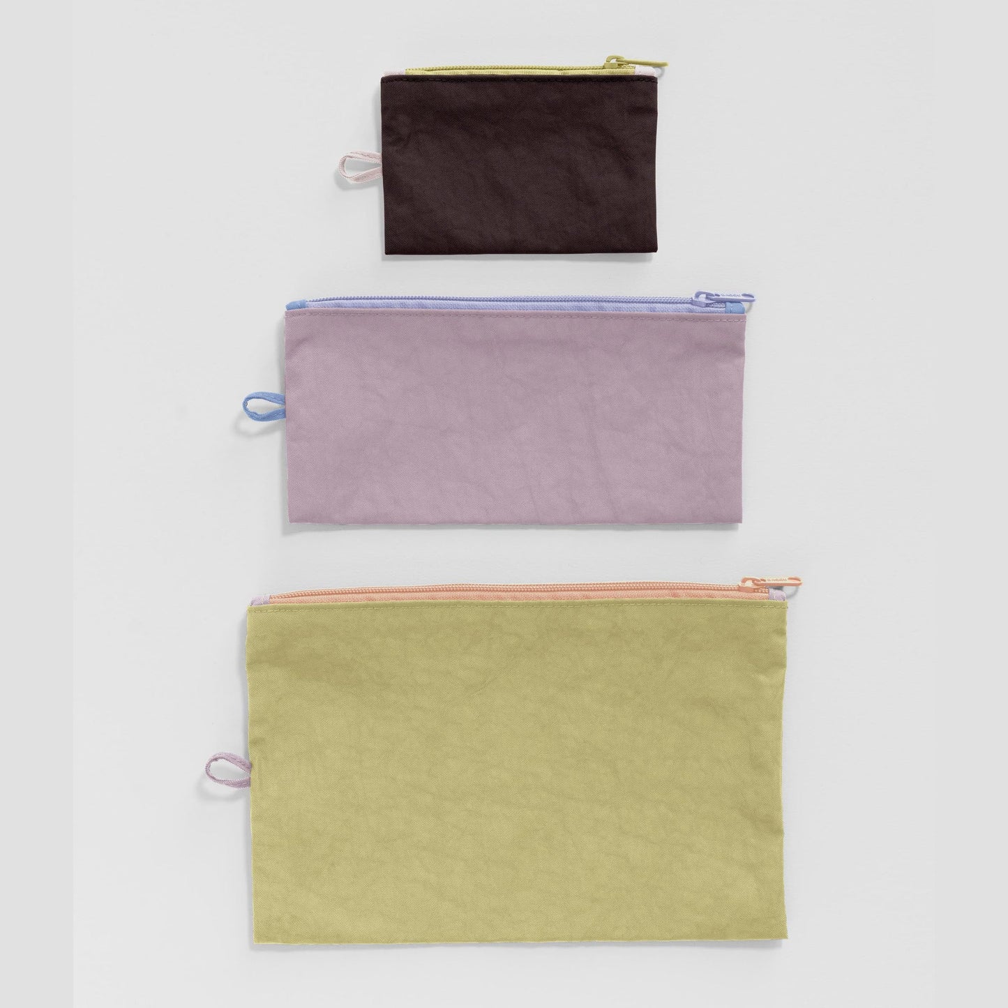 Heavyweight Nylon Flat Zip Pouches (Set of 3)