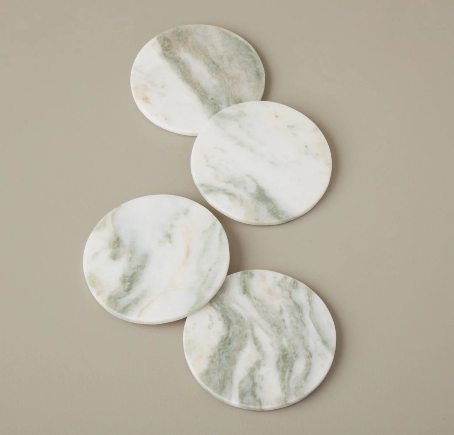 Lady Onyx Round Stone Coasters (Set of 4)
