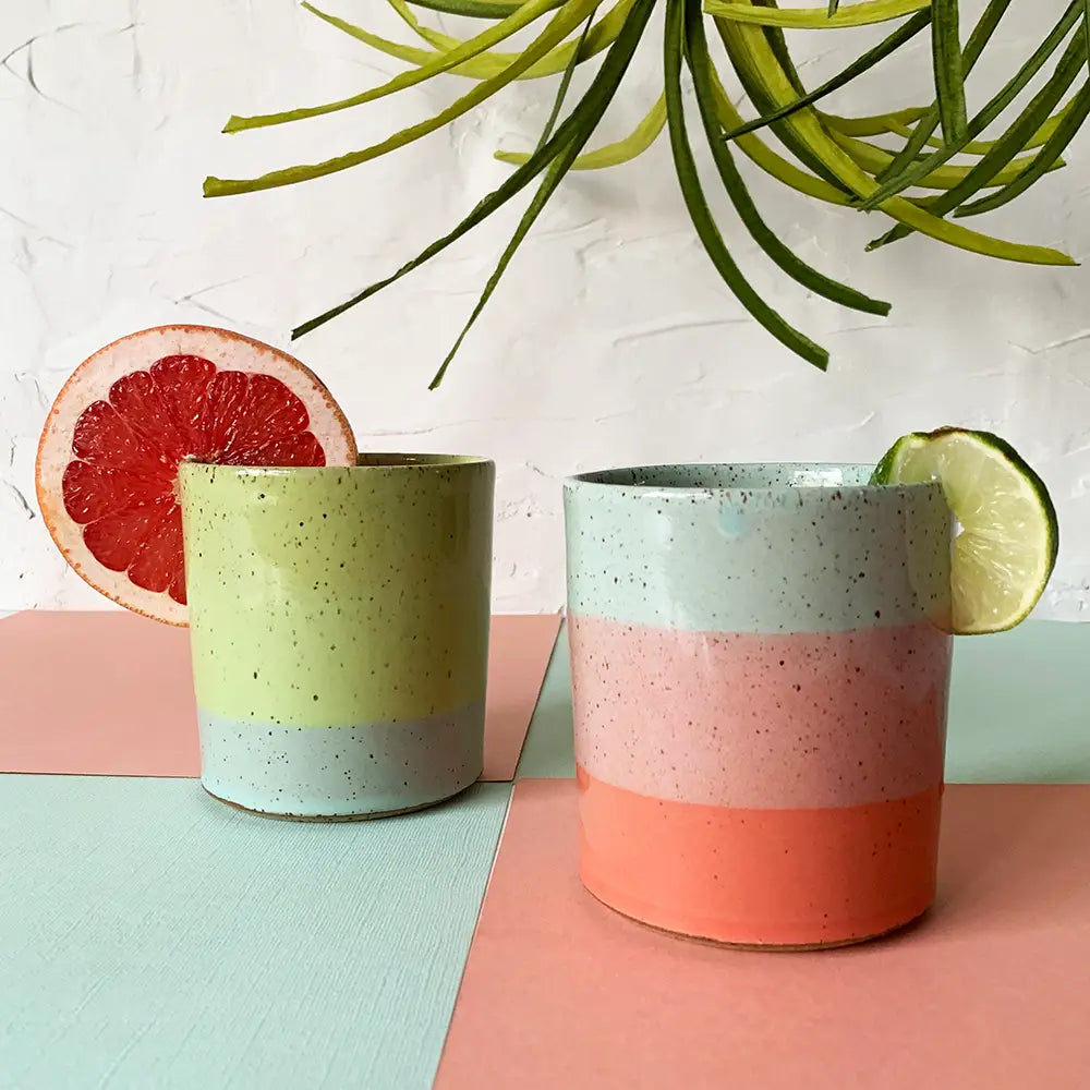 Handmade Ceramic 14 oz Short Tumbler