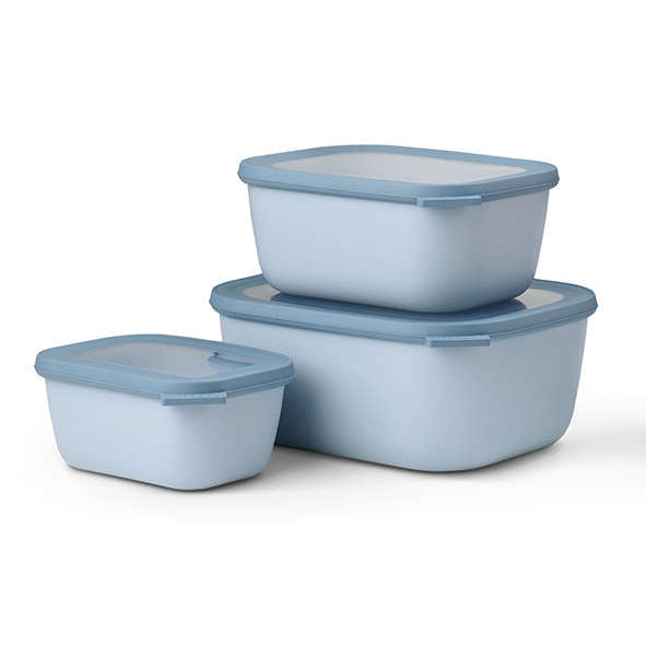 Cirqula Multi-Purpose Rectangle Container Set with Lids (Set of 3)