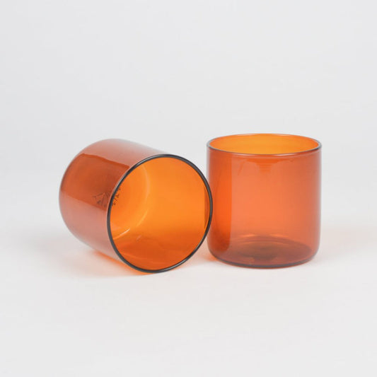Amber Cocktail or Rocks Glasses (Set of 2)
