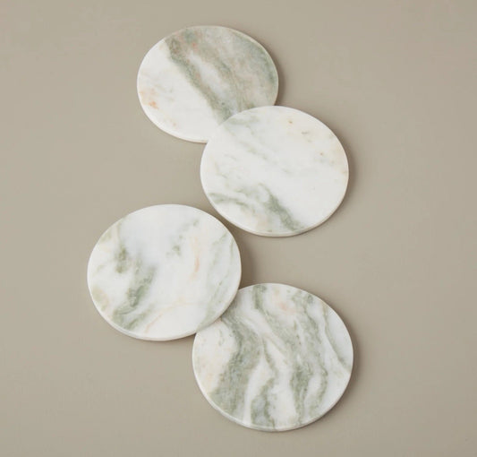 Lady Onyx Round Stone Coasters (Set of 4)