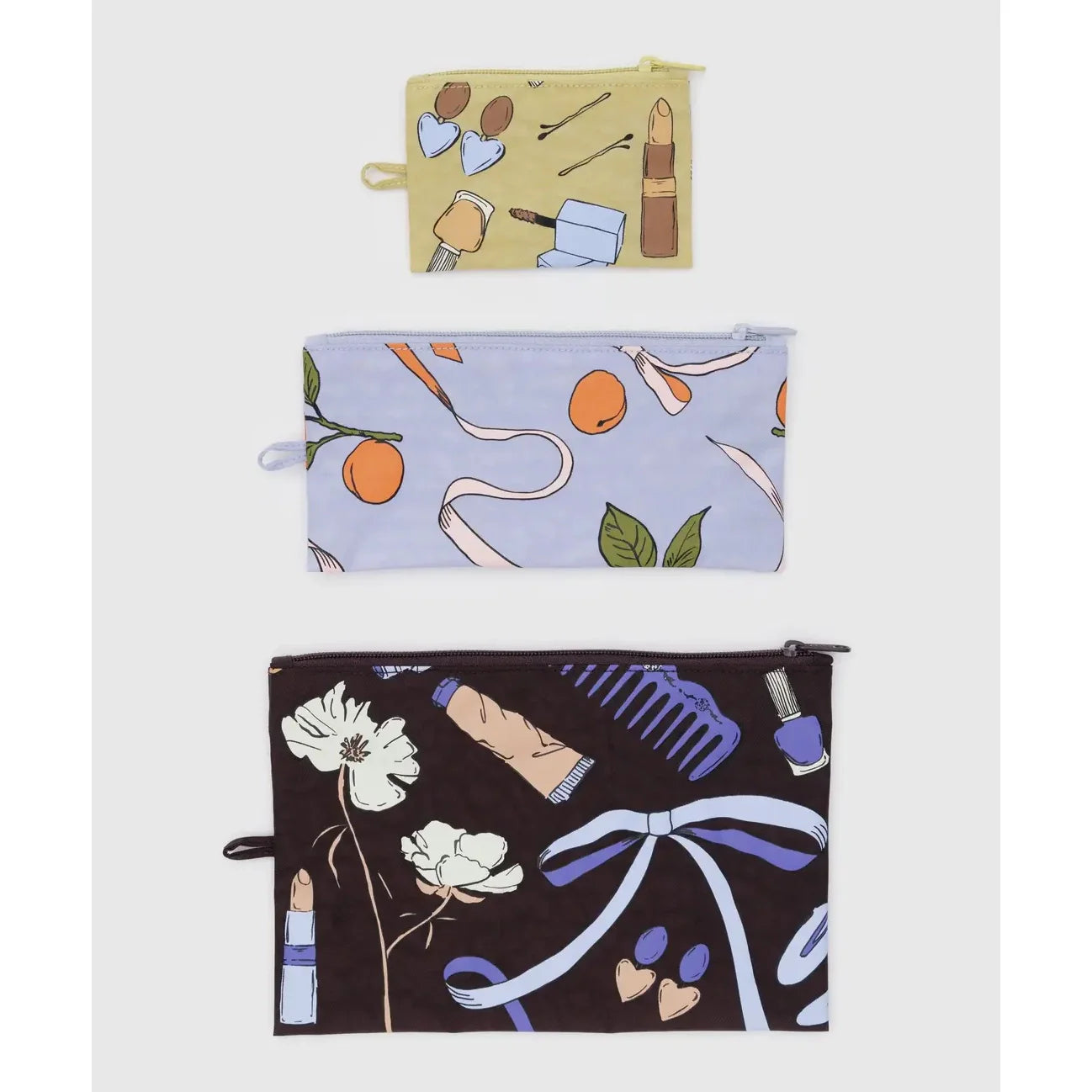Heavyweight Nylon Flat Zip Pouches (Set of 3)