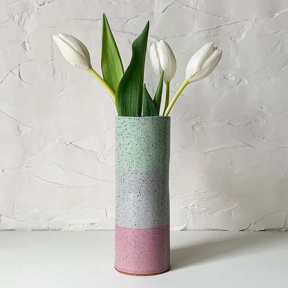 Handmade Ceramic Multi-Color 8" Vase
