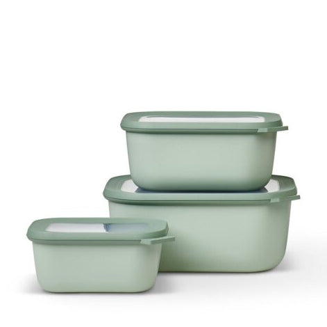 Cirqula Multi-Purpose Rectangle Container Set with Lids (Set of 3)